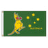 Green Australian Flag 150CM x 90CM With A Boxing Kangaroo - Party Owls