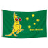 Green Australian Flag 150CM x 90CM With A Boxing Kangaroo - Party Owls