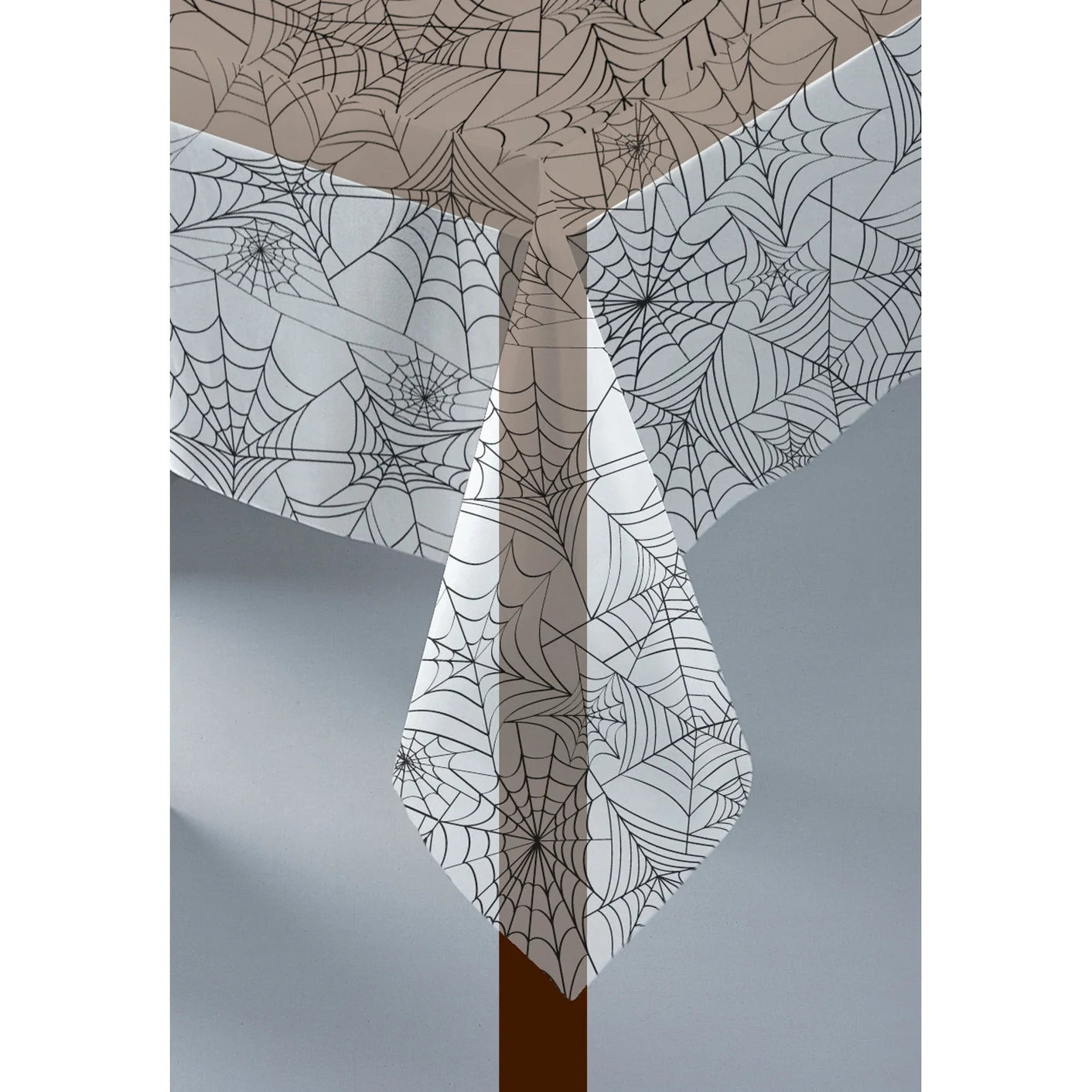 Halloween Clear Black Spiderweb Plastic Table Cover Tablecloth - Party Owls