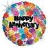Happy Anniversary Holographic Foil Balloon 45cm (18") - Party Owls