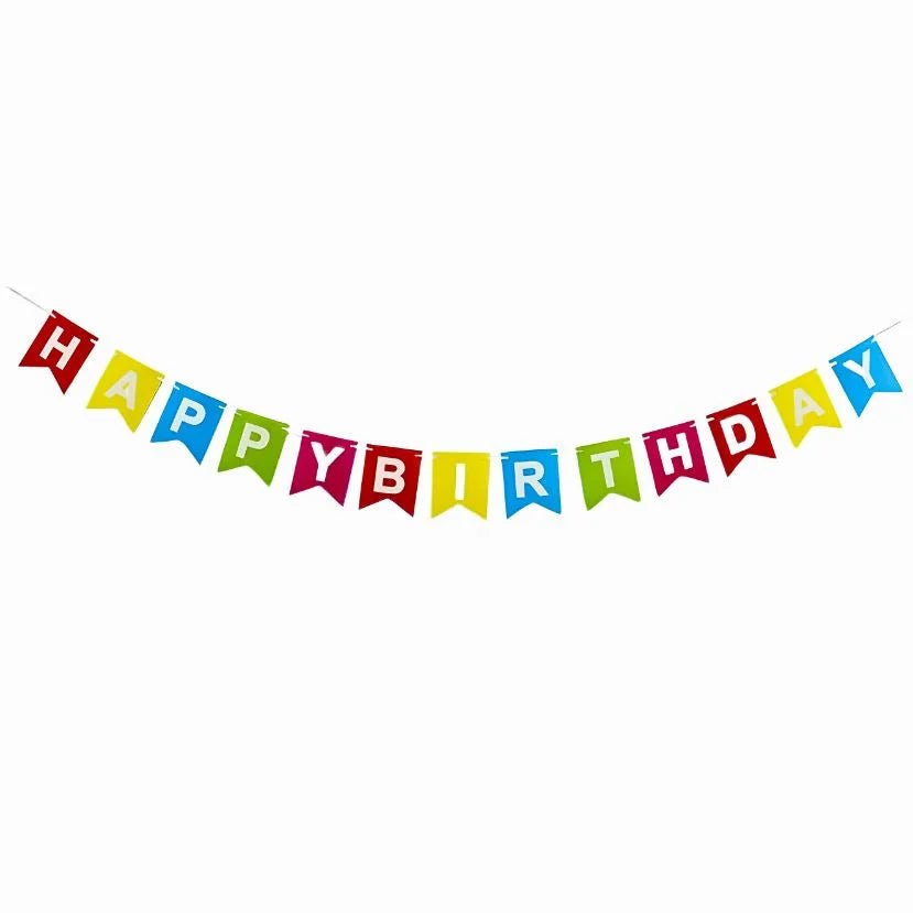 Happy Birthday Bunting Flags 13pcs Multicoloured - Party Owls