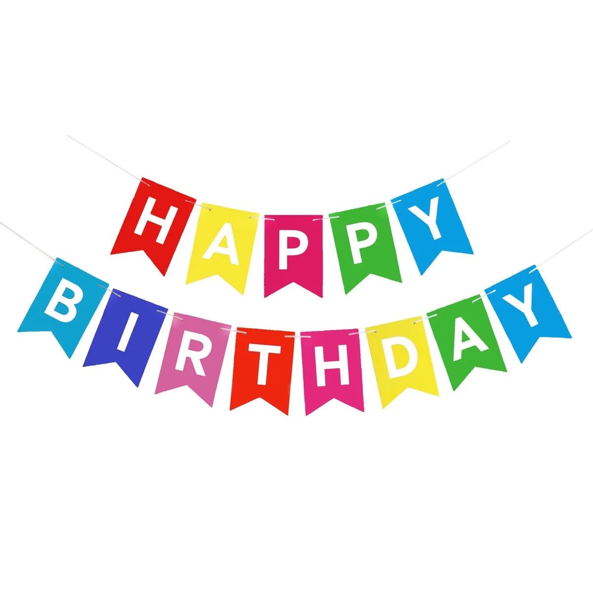 Happy Birthday Bunting Flags 13pcs Multicoloured - Party Owls