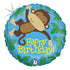 Happy Birthday Holographic Foil Balloon 45cm (18") Monkey - Party Owls