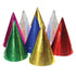 Holographic Coloured Party Hats 8pk - Party Owls