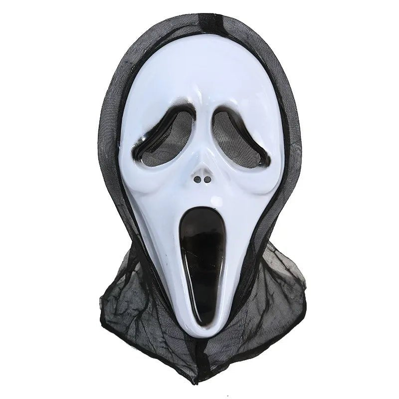 Hooded Ghost Mask Scream Halloween Accessories - Party Owls