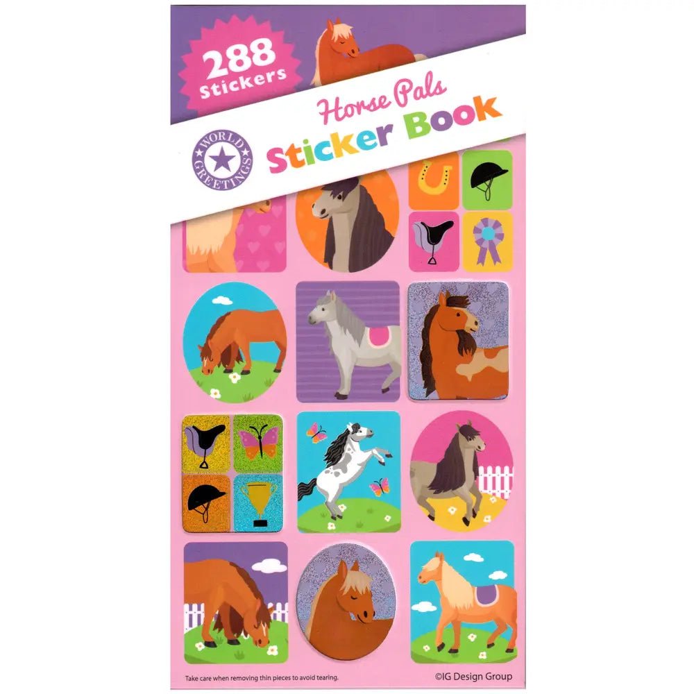 Horse Pals Pony Sticker Book 288pk (12 Sheets) Party Favour - Party Owls