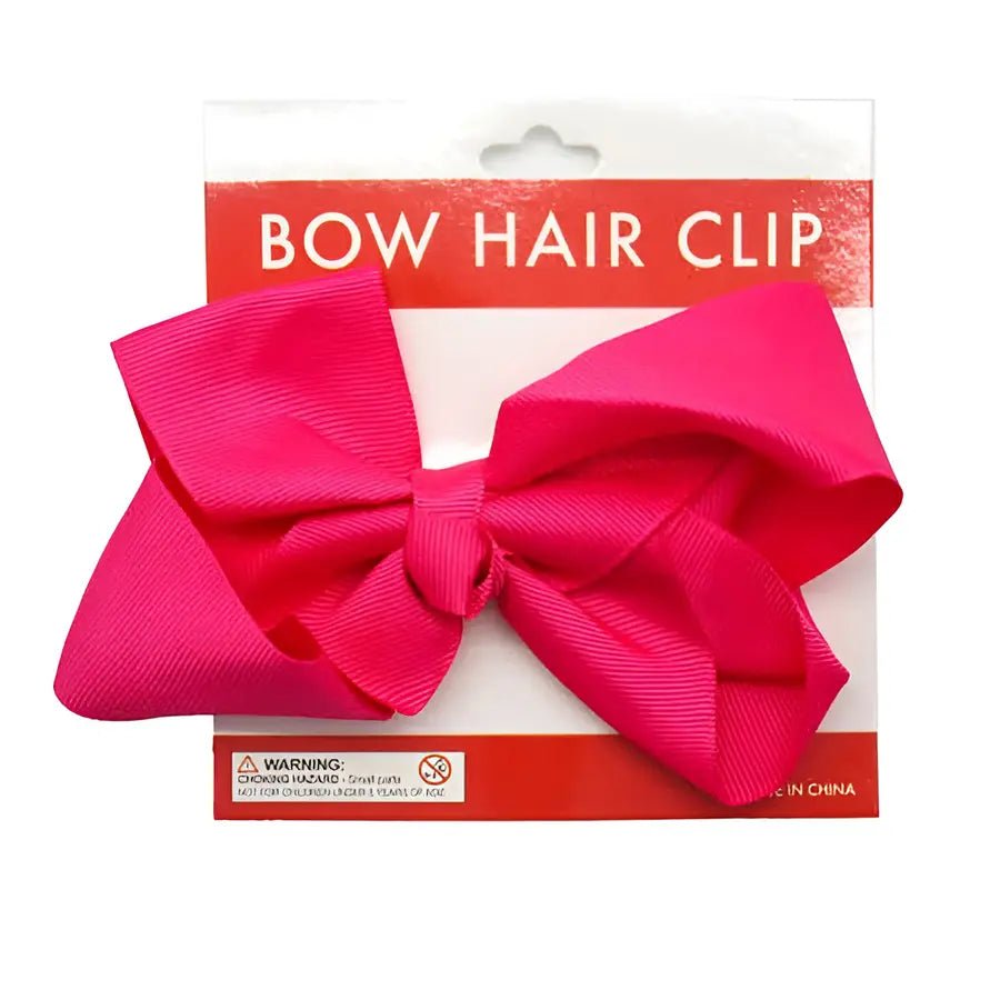 Hot Pink Bow Hair Clip Party Accessories - Party Owls