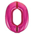 Hot Pink Number "0" Giant Numeral Foil Balloon 86cm (34") - Party Owls