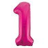Hot Pink Number "1" Giant Numeral Foil Balloon 86cm (34") - Party Owls