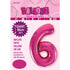 Hot Pink Number "6" Giant Numeral Foil Balloon 86cm (34") - Party Owls