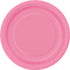 Hot Pink Small Round Paper Plates 18cm (7") 8pk Solid Colour - Party Owls