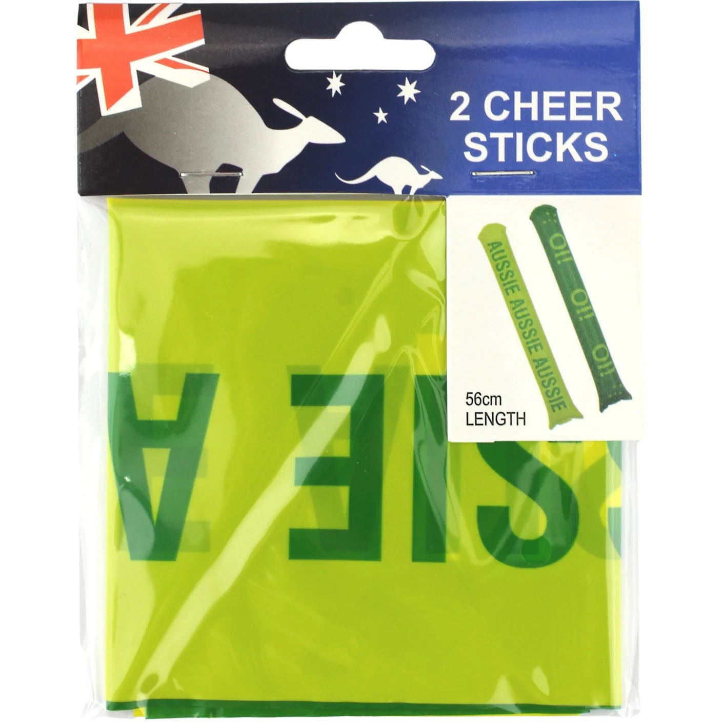 Inflatable Aussie Cheer Sticks 2pcs 56cm Australia Day - Party Owls