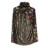 Kids Black & Multicolour Halloween Witch Cape 75cm Witches Pumpkins Bats Print - Party Owls