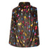 Kids Black & Multicolour Halloween Witch Cape 75cm Witches Pumpkins Bats Print - Party Owls
