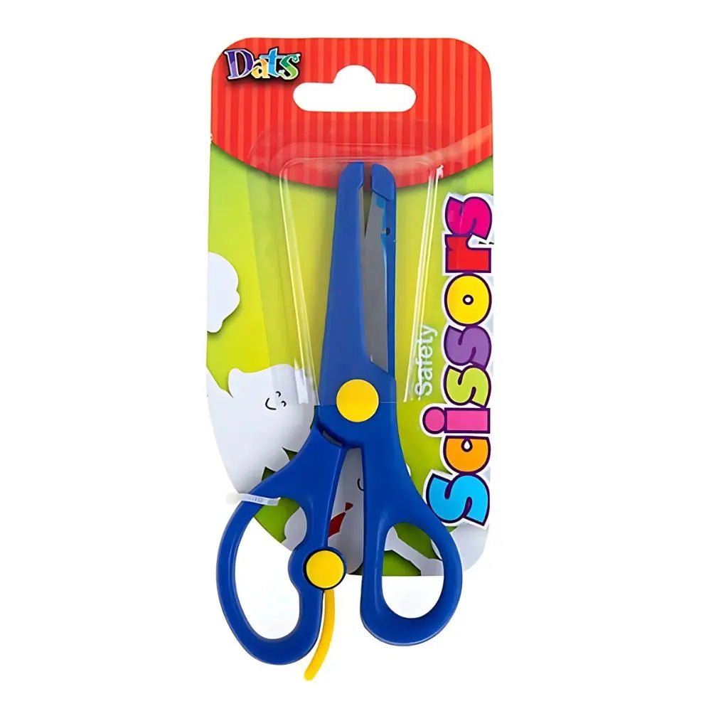 Kids Safety Scissors 14cm Blue Plastic Blunt Tip - Party Owls