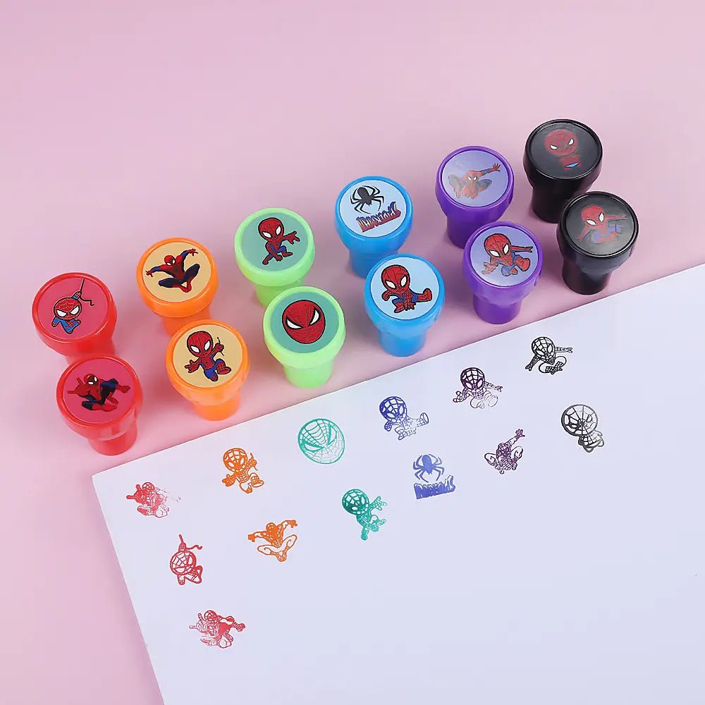 Kids Stamps 12pcs Spider Hero Toys Party Favours - Party Owls
