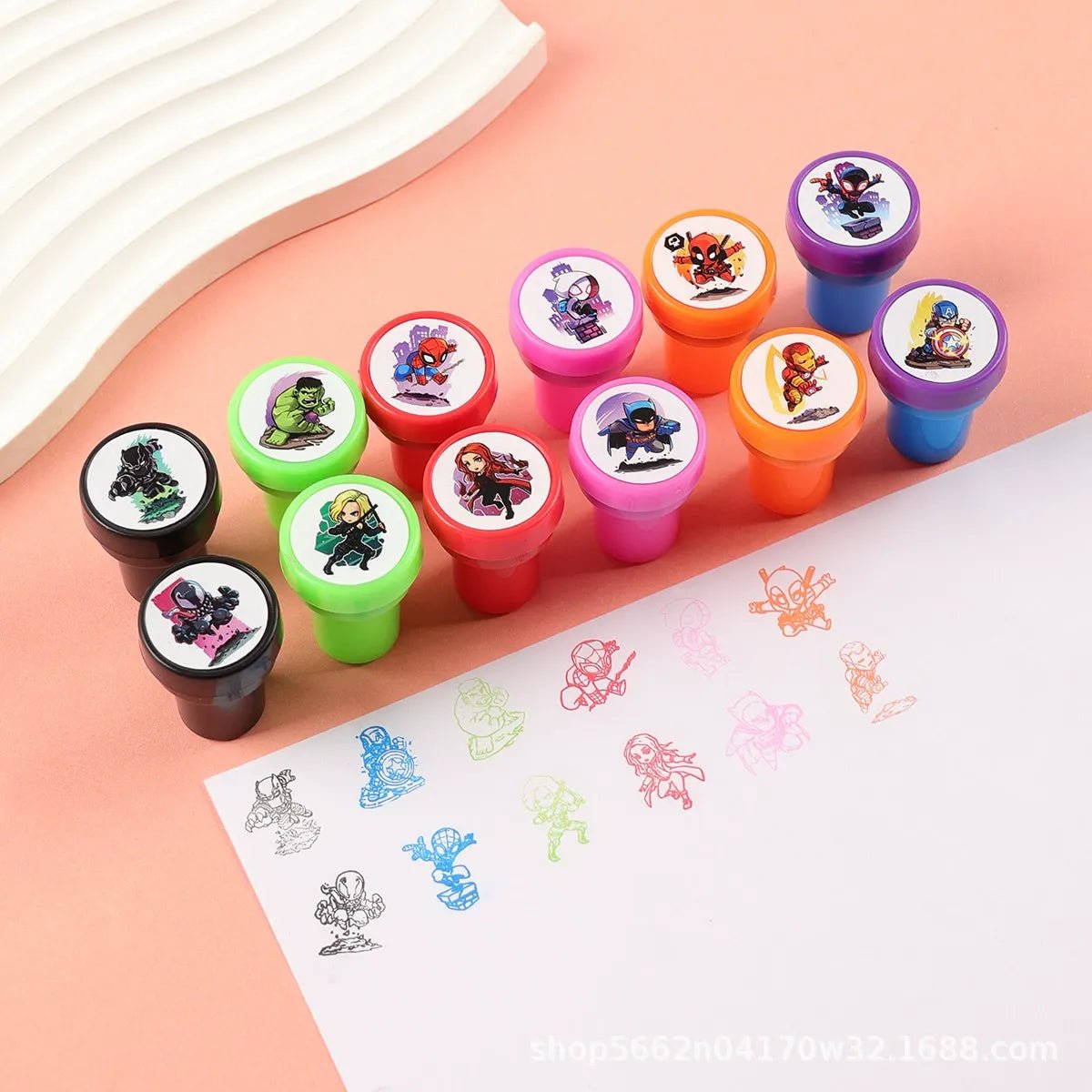 Kids Stamps 12pcs Superheroes Toys Party Favours - Party Owls
