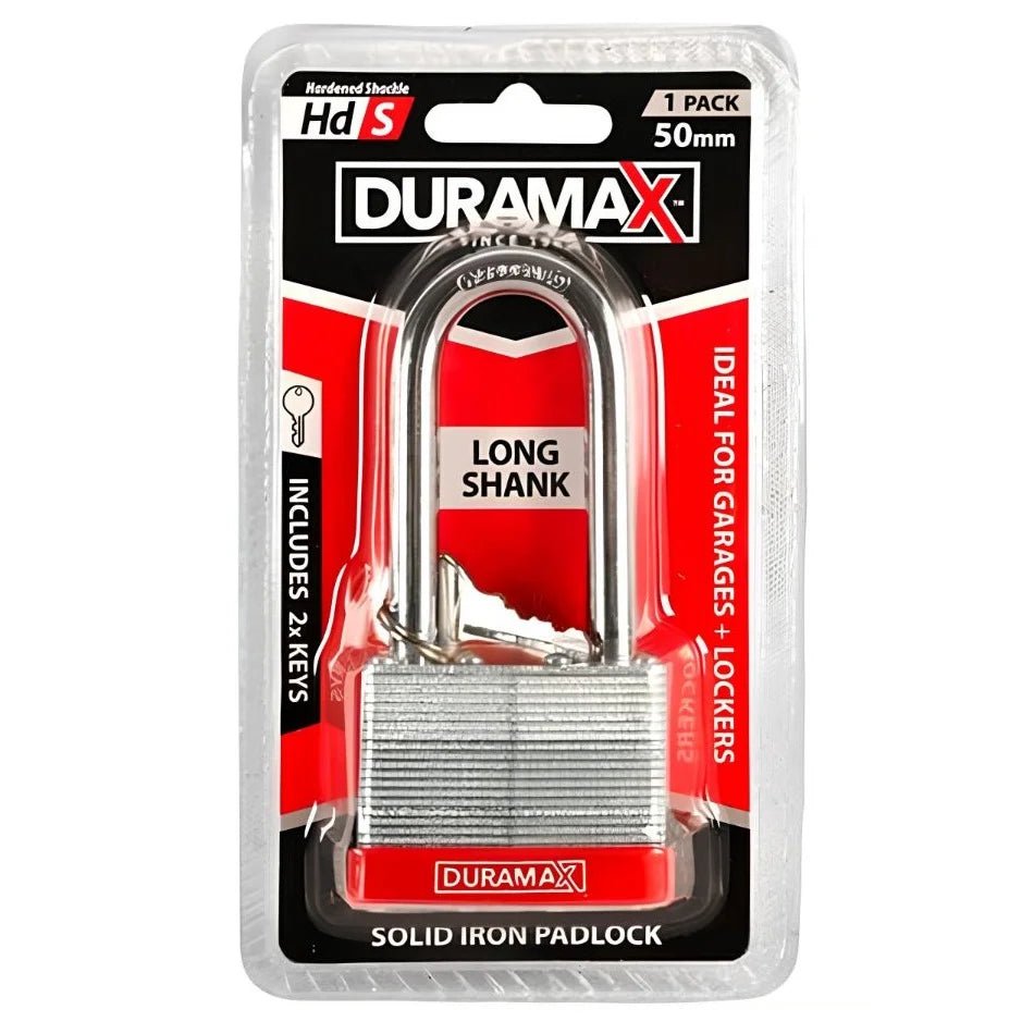 Laminated Long Shank Padlock 50mm Includes 2 Keys - Party Owls