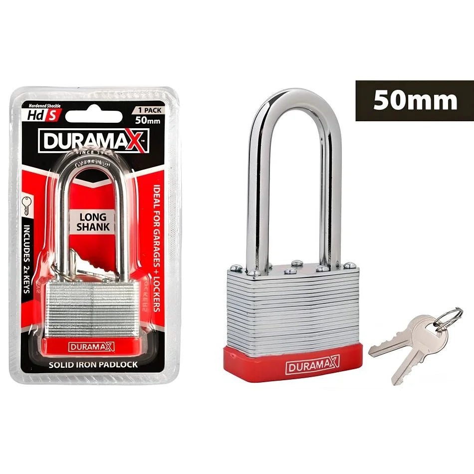 Laminated Long Shank Padlock 50mm Includes 2 Keys - Party Owls