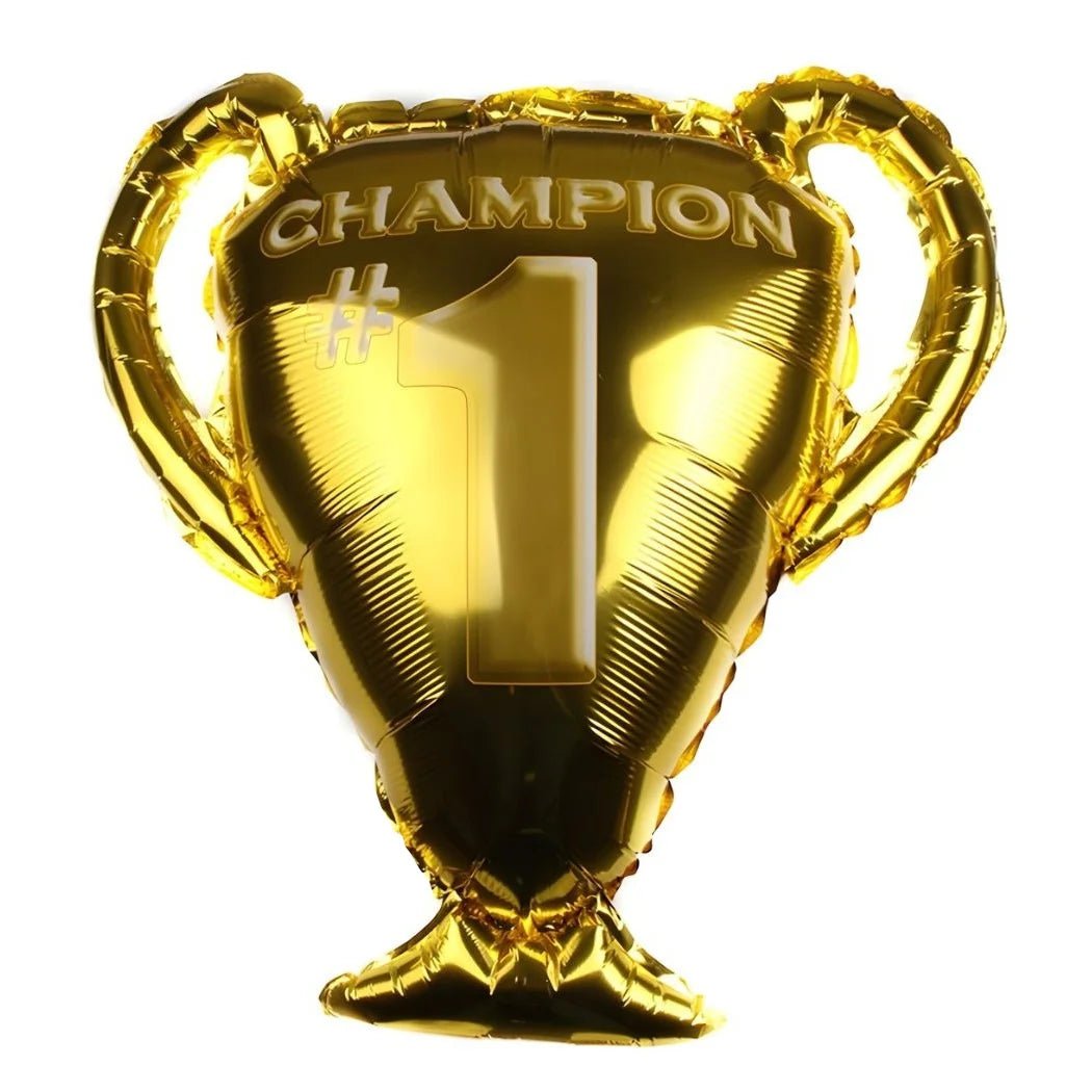 Large Golden Trophy Foil Balloon 64cm (25") Champion  1 - Party Owls