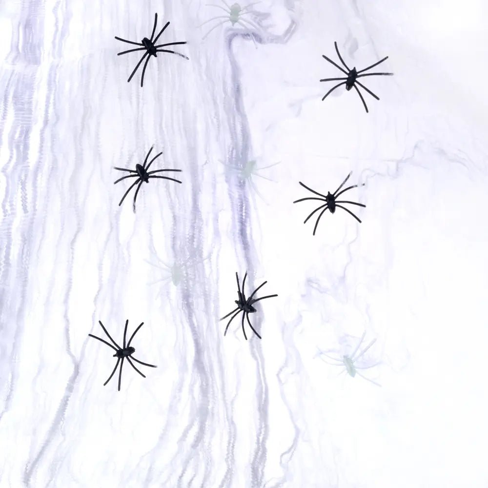 Large Spider Web 100g With 12 Spiders Halloween Decorations - Party Owls