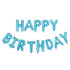 Light Blue "Happy Birthday" Foil Letter Balloons Banner Kit 40cm (16") - Party Owls