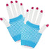Light Blue Short Fingerless Fishnet Gloves - Party Owls