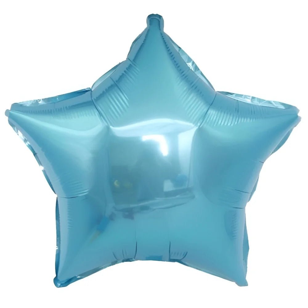 Light Blue Star Shape Foil Balloon 45cm (18") - Party Owls