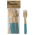 Light Blue Wooden Forks 155mm 10pk Cutlery Pack - Party Owls