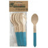 Light Blue Wooden Spoons 155mm 10pk Cutlery Pack - Party Owls