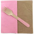 Light Pink Wooden Forks 155mm 10pk Cutlery Pack - Party Owls