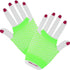 Lime Green Short Fingerless Fishnet Gloves - Party Owls