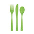 Lime Green Solid Colour Plastic Assorted Cutlery 18pk Reusable - Party Owls