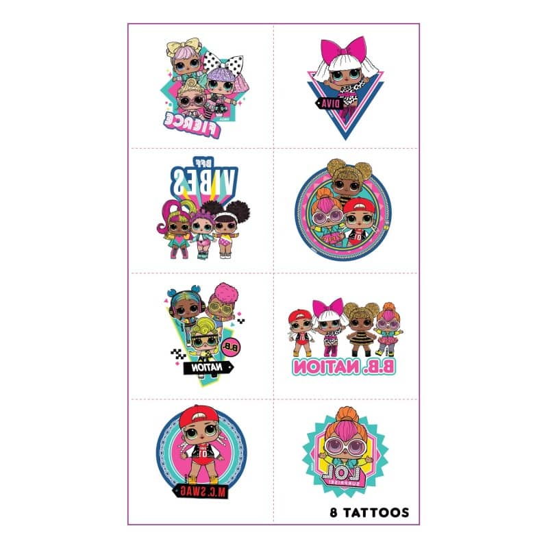 LOL Surprise Together 4EVA Fake Tattoos 8pcs Party Favour - Party Owls