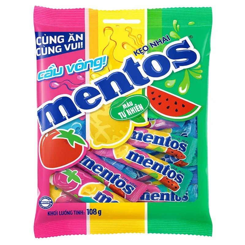 Mentos Mini Soft Candy Fruit 108g Bag (18pcs x 6g) - Party Owls