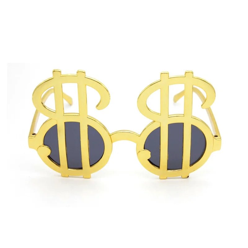 Metallic Gold Dollar Sign Party Glasses - Party Owls