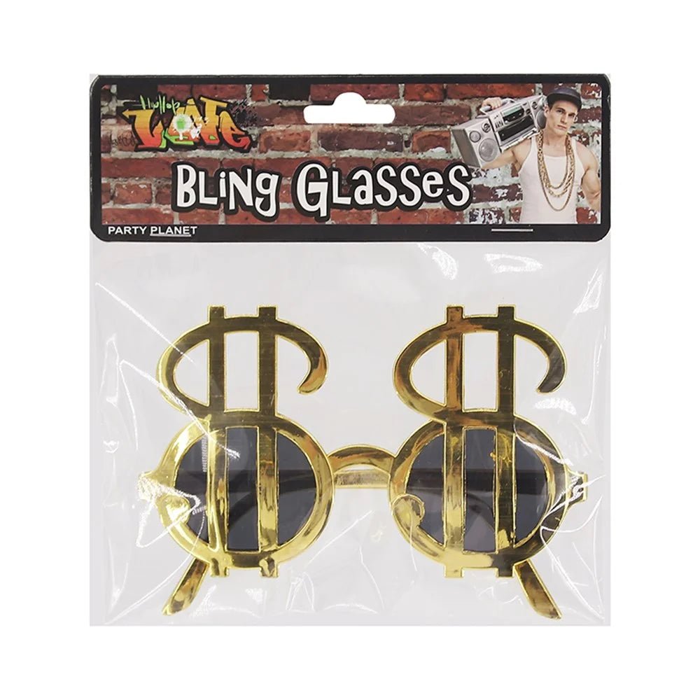 Metallic Gold Dollar Sign Party Glasses - Party Owls