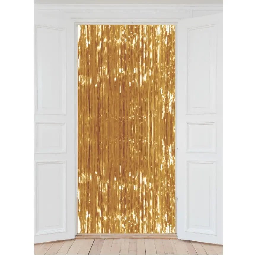 Metallic Gold Foil Curtain 2M x 90CM Backdrop - Party Owls