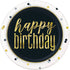 Metallic Happy Birthday Large Paper Plates 23cm (9") 8pk Foil Stamped - Party Owls