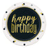 Metallic Happy Birthday Small Paper Plates 18cm (7") 8pk Foil Stamped - Party Owls
