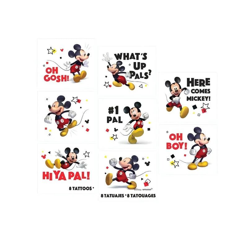 Mickey Mouse Forever Fake Tattoos 8pcs - Party Owls
