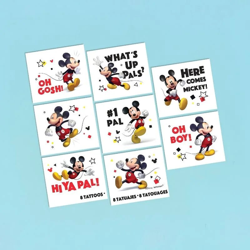 Mickey Mouse Forever Fake Tattoos 8pcs - Party Owls