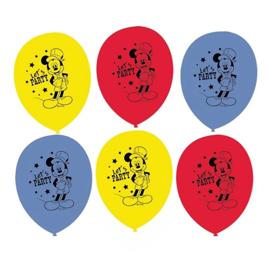 Mickey Mouse Latex Balloons 30cm (12") 6pk - Party Owls