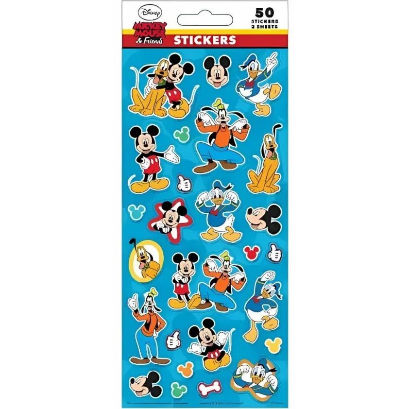 Mickey Mouse Sticker Worksheet.pdf Mickey Mouse Sticker Sheets 50pk (2 Sheets) - Party Owls