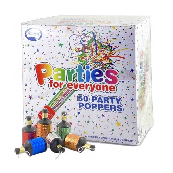 Mini Party Poppers 50pk Party Celebration - Party Owls
