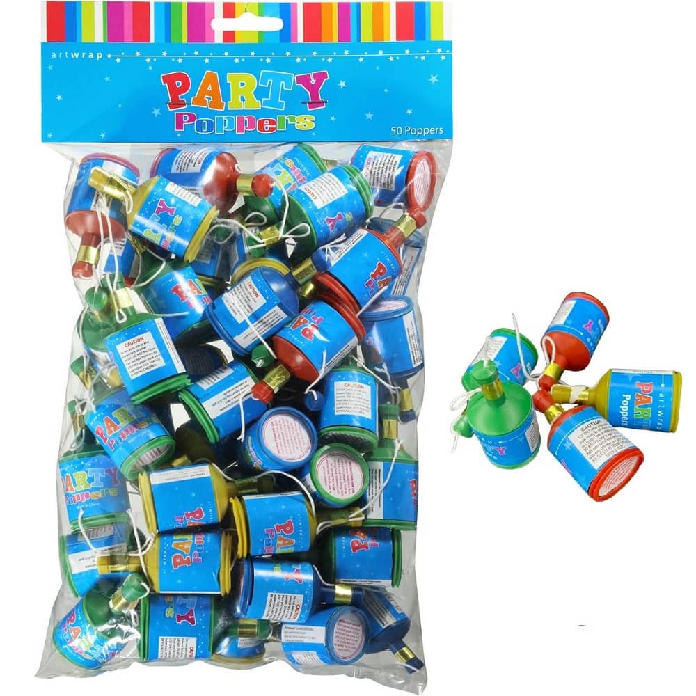 Mini Party Poppers 50pk Party Celebration - Party Owls