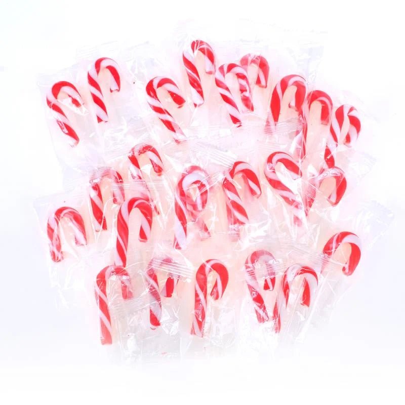 Mini Peppermint Candy Canes 120g Bag 24pcs Red & White Striped - Party Owls