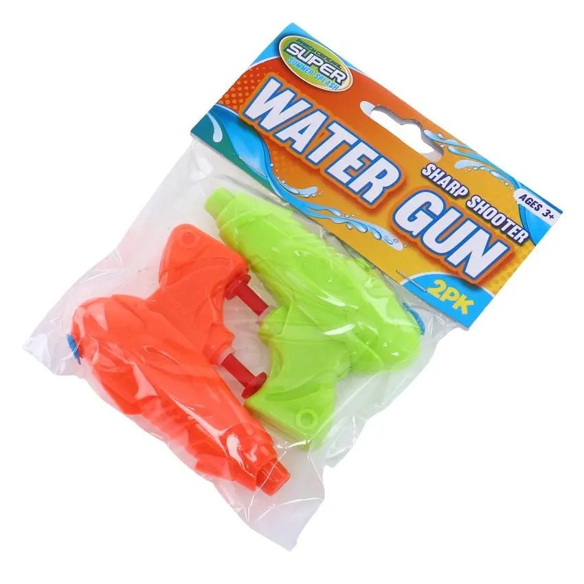 Mini Water Guns 4pcs 10cm Pistols Assorted Colours - Party Owls