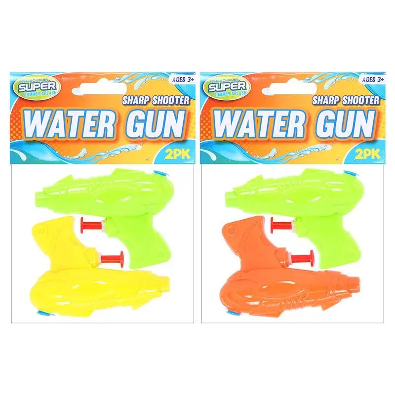 Mini Water Guns 4pcs 10cm Pistols Assorted Colours - Party Owls