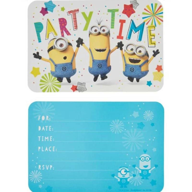Minions Party Invitations 8pk With Envelopes - Party Owls